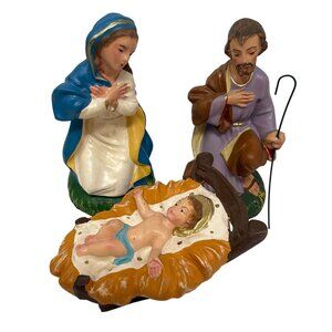 Vintage Hand-Painted Italian Nativity Set 9-Piece Figurines Christmas Decor